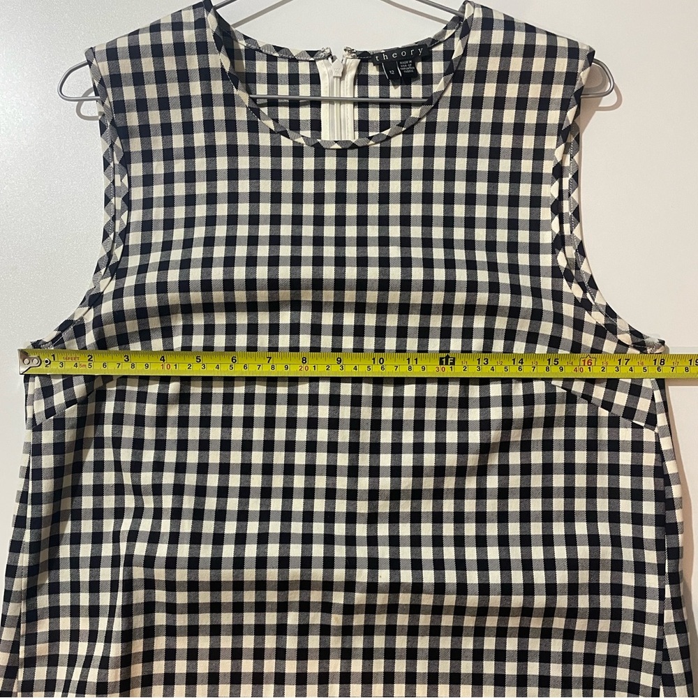 theory Black and White Gingham Sleeveless Dress - Picture 5 of 8